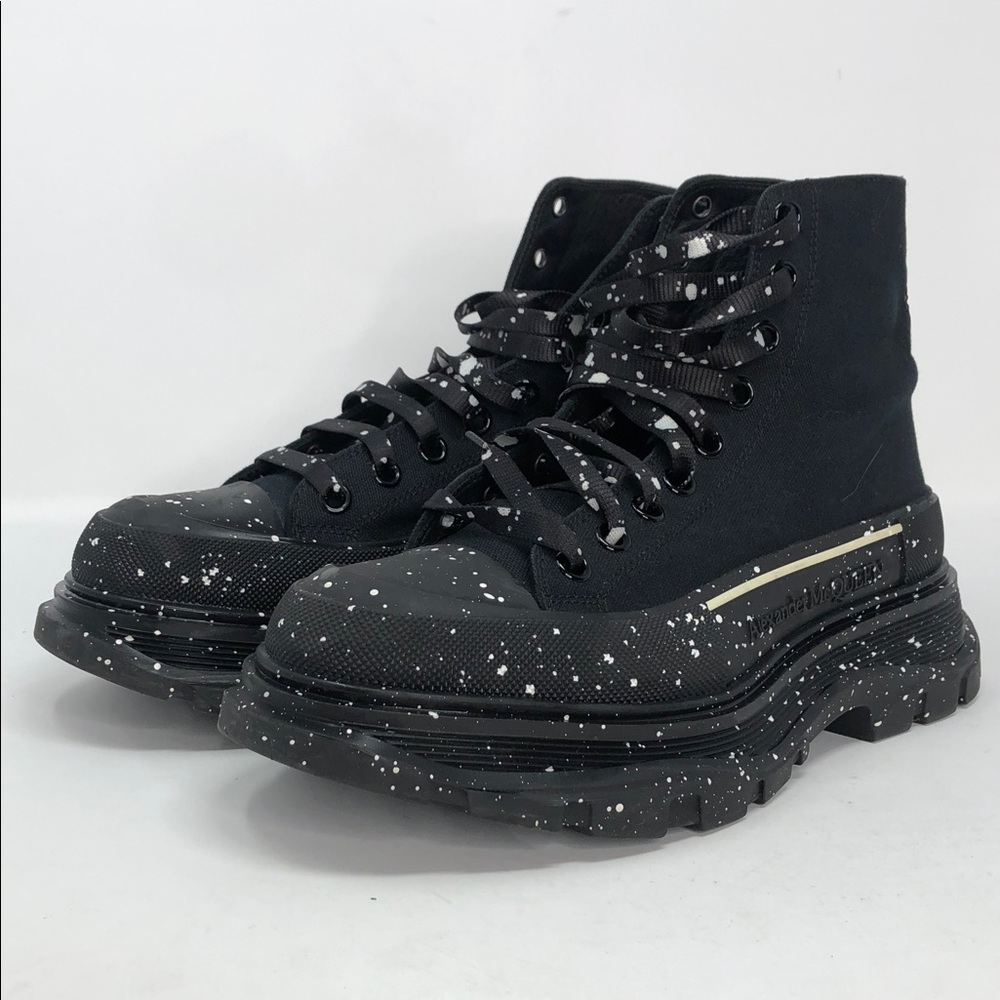 Alexander McQueen Paint Tread Slick High Black 682413 Men’s Sneakers - Size 41 - Picture 9 of 13